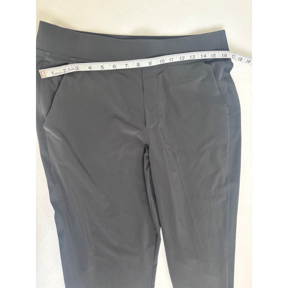 Athleta Brooklyn Ankle Pants Black Ribbed‎ Waist Travel Hike lightweight 10 NWOT - Picture 6 of 13